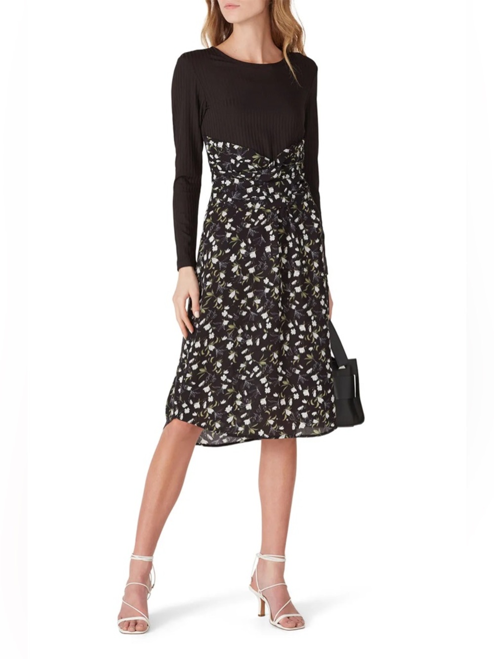 Thakoon Collective Floral Twist Midi Dress